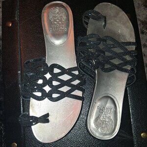 Vince Camuto black rhinestone sandals